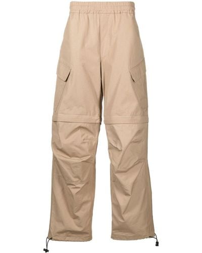 MSGM Elasticated Wide-leg Trousers - Natural