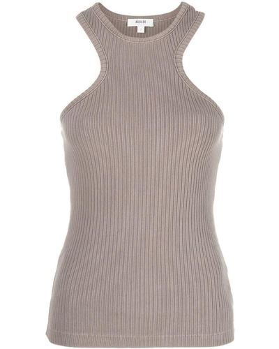 Agolde Cutaway Ribbed-knit Top - Multicolour
