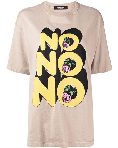 Undercover T-shirt No No No con stampa - Marrone