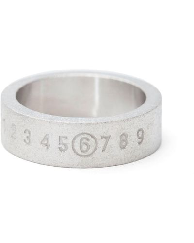 MM6 by Maison Martin Margiela Numeric Signature Numbers-motif Ring - White