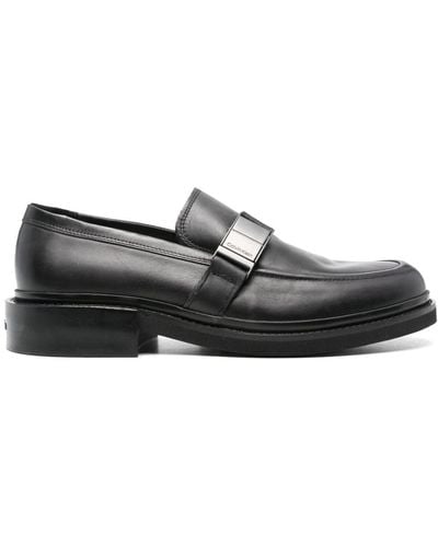 Calvin Klein Brushed Leather Loafers - Black