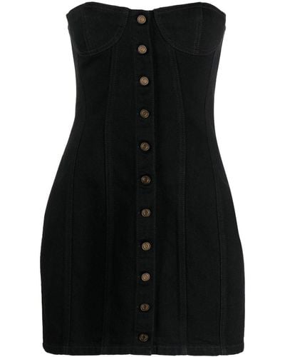 Saint Laurent ストラップレスドレス - ブラック