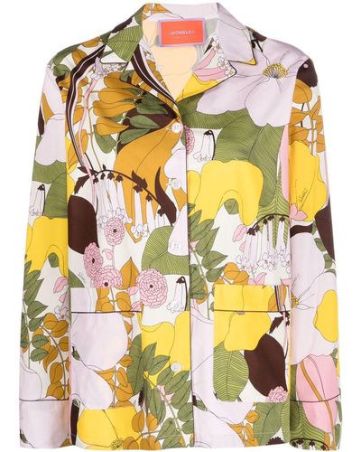 La DoubleJ Blouse Met Bloemenprint - Geel