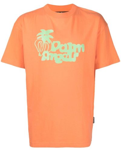 Palm Angels Jimmy Logo-print Cotton T-shirt - Orange