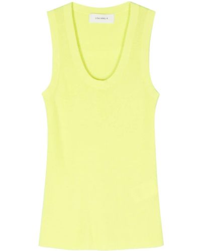 Lisa Yang Ribbed-knit Cashmere Tank Top - Yellow