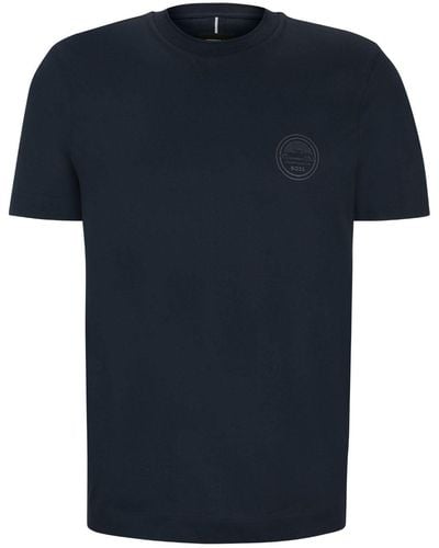 BOSS Logo-print Cotton T-shirt - Blue