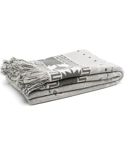 Alanui Paisley Intarsia-knit Scarf - Grey