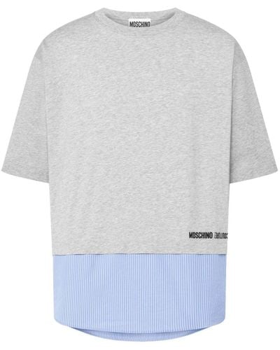 Moschino T-Shirt mit Kontrasteinsatz - Weiß