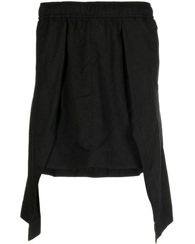 Julius Skirt-layered Trousers - Black