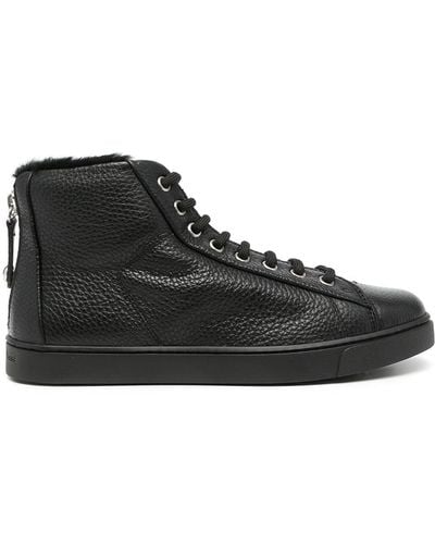 Gianvito Rossi Pebbled High-top Trainers - Black