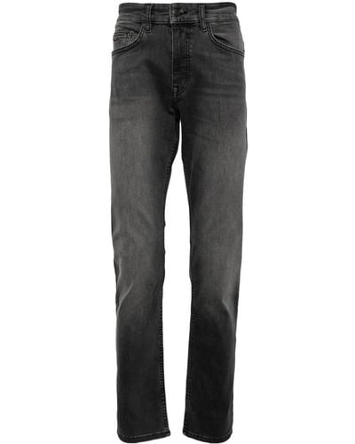 BOSS Straight-leg Cotton-blend Jeans - Grijs