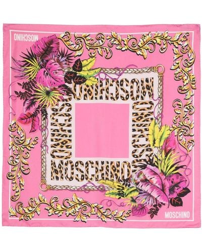 Moschino Schal mit Print - Pink