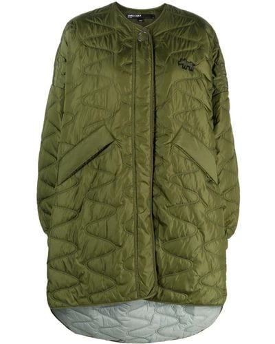 Bimba Y Lola Logo-patch Quilted Jacket - Green