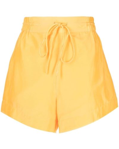 Bird & Knoll Sadie Wide-leg Shorts - Yellow