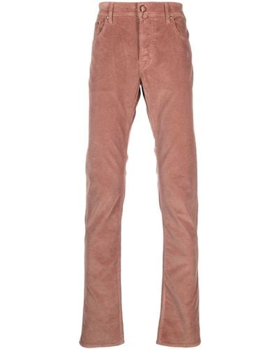 Jacob Cohen Mid-rise Slim-fit Corduroy Trousers - Red