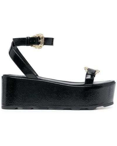 Versace Mallory Platform Sandals - Black