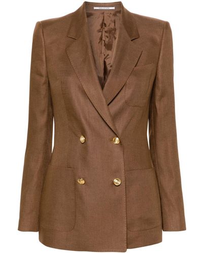 Tagliatore Nayade Linen Blazer - Brown