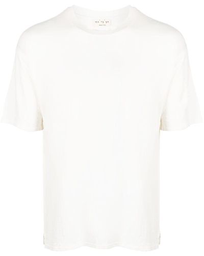 Ma'ry'ya Short-sleeve Linen-blend T-shirt - White