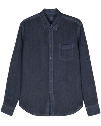 120% Lino Linen Chambray Shirt - Blue