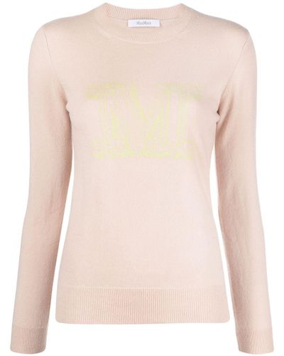 Max Mara Logo-intarsia Cashmere Sweater - Pink