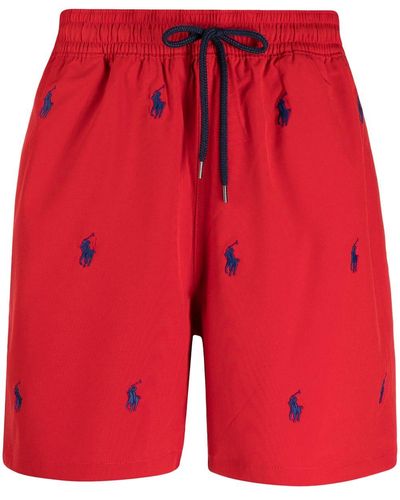 Polo Ralph Lauren Logo Swim Shorts - Red