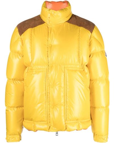 Moncler Ain Paneled Puffer Jacket - Yellow