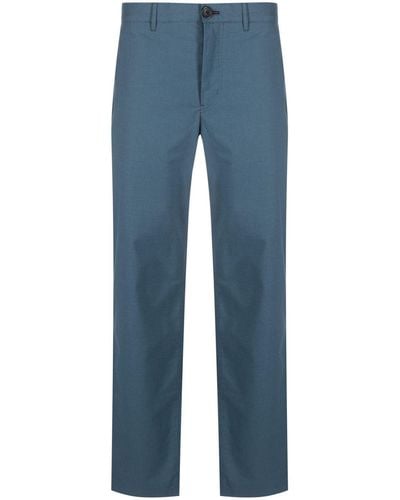 PS by Paul Smith Logo-appliqué Straight-leg Chinos - Blue
