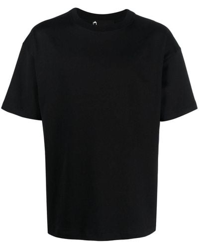 Styland Crew-neck Organic Cotton T-shirt - Black