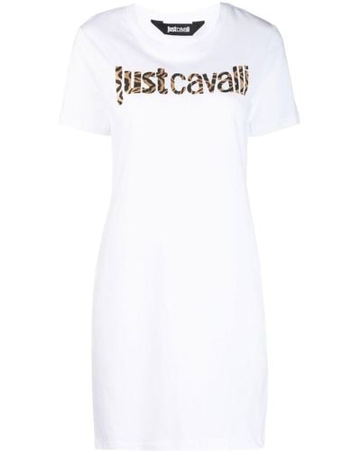 Just Cavalli T-shirtjurk Met Dierenprint - Wit