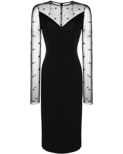 Givenchy Vestido midi con logo en jacquard - Negro