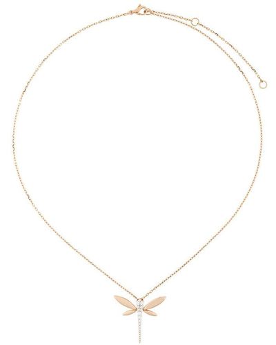 Anapsara Diamond Dragonfly Pendant Necklace - White