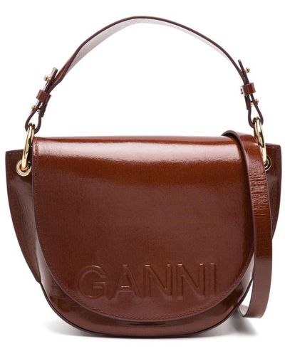Ganni Banner Saddle Shoulder Bag - Brown