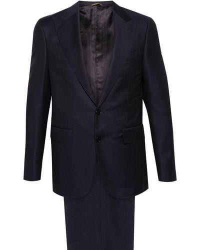Canali Peak-lapels Single-breasted Suit - Blue