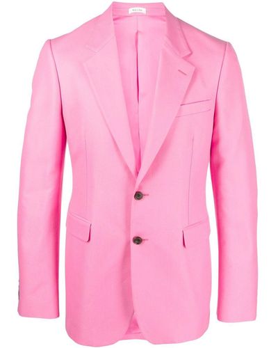 Alexander McQueen Single-breasted Button Blazer - Pink