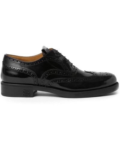 Miu Miu Leren Brogues - Zwart