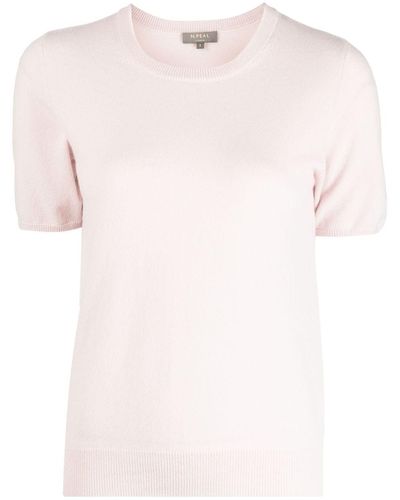 N.Peal Cashmere Short-sleeved Cashmere Top - Pink
