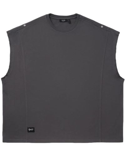 FIVE CM Drop-shoulder Cotton Vest - Black