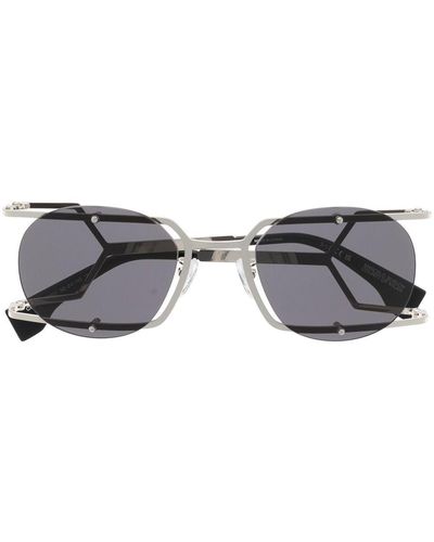 Marcelo Burlon Mutisia Geometric-frame Sunglasses - Grey
