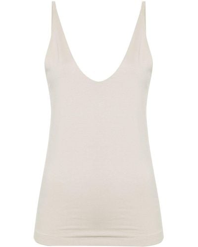 Thom Krom Logo-embroidered Ribbed Top - White