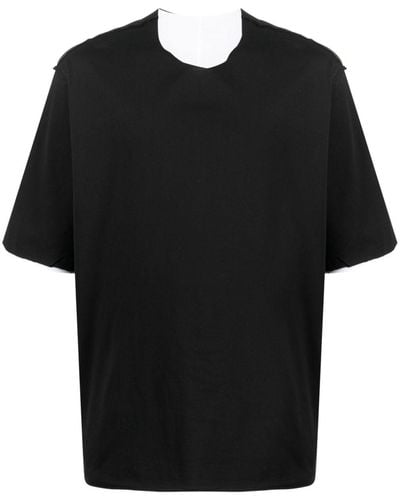 Attachment T-Shirt mit Rundhalsausschnitt - Schwarz