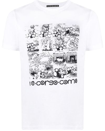 10 Corso Como T-shirt Met Print - Wit