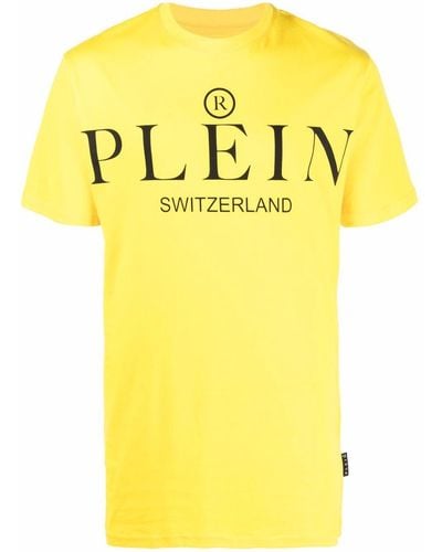 Philipp Plein Logo-print Cotton T-shirt - Yellow