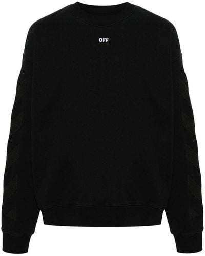 Off-White c/o Virgil Abloh Katoenen Sweater Met Diag-streep - Zwart