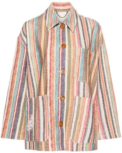 Dorothee Schumacher Striped Comfort Cotton Jacket - Pink