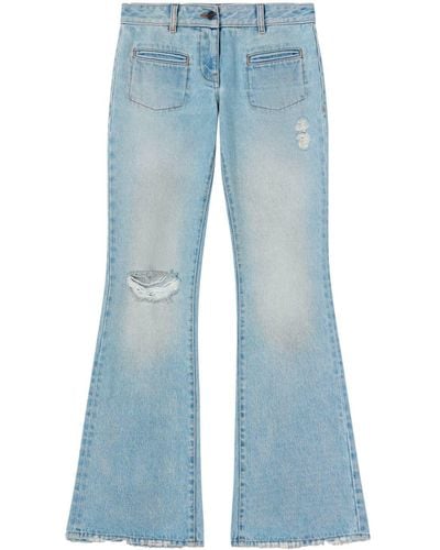 Palm Angels Low-rise Bootcut Jeans - Blue