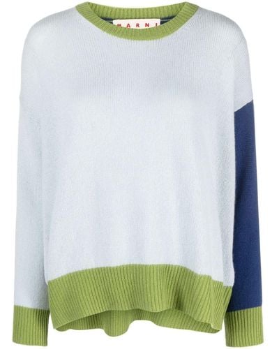 Marni Pullover in Colour-Block-Optik - Grün