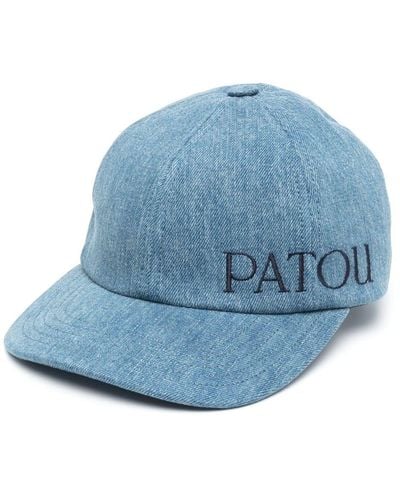 Patou Embroidered-logo Denim Cap - Blue