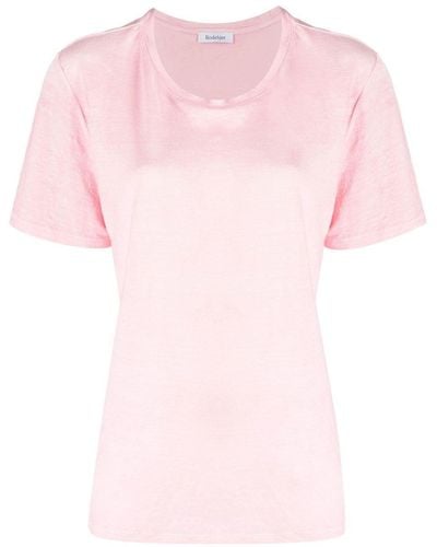 Rodebjer Round-neck Linen T-shirt - Pink