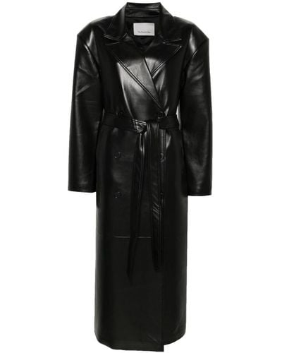 Frankie Shop Tina Faux-leather Trench Coat - Women's - Polyester/polyurethane - Black