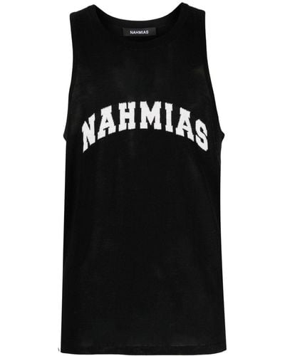 NAHMIAS Intarsia-logo Tank Top - Black